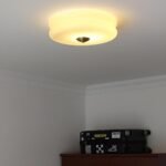 Krämfärgad glas taklampa TAKLAMPA.SE