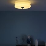 Krämfärgad glas taklampa TAKLAMPA.SE