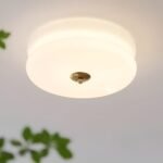 Krämfärgad glas taklampa TAKLAMPA.SE