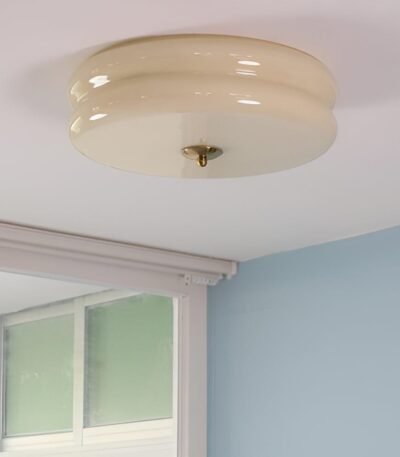 Krämfärgad glas taklampa TAKLAMPA.SE