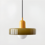 Lumo – Färgglad glas taklampa Armégrön / Gul / Bild 25x18cm TAKLAMPA.SE