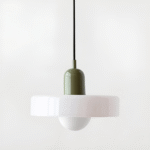 Lumo – Färgglad glas taklampa Vit / Grön / Bild 35x18cm TAKLAMPA.SE