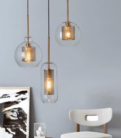 TAKLAMPA.SE Lampe Suspendue Retro taklampa glas mävssing