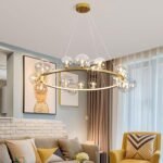 TAKLAMPA.SE Suspension Luminaire Klar Boll Guld Stor taklampa glas