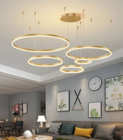 TAKLAMPA.SE Gyllene Stor taklampa vardagsrum