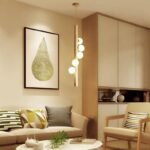 TAKLAMPA.SE Suspension Luminaire Taklampa i trä med glaskupa ljusmanschetter 2000-tal