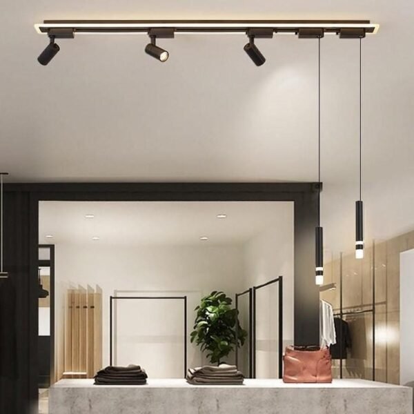 TAKLAMPA.SE Luminaire Plafonnier 3 + 2 Huvuden Taklampa kök industri riktbar