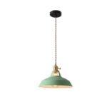 TAKLAMPA.SE Lampe Suspendue Grön Taklampa retro opalglas plåt