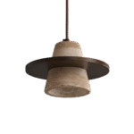 Wabi Sabi-inspirerad stenpendel i elegant travertin TAKLAMPA.SE